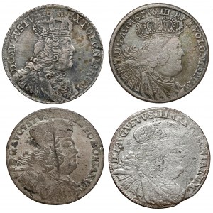 Augustus III. Sachsen, Orts- und Zweimünzenmünzen - darunter RARE 1761 (4Stk)
