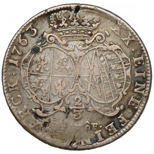 August III Sas, Gulden (2/3 talara) 1763 FWóF, Drezno