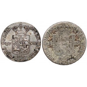 Poniatowski, Złotówka 1790 i Dwuzłotówka 1789, zestaw (2szt)