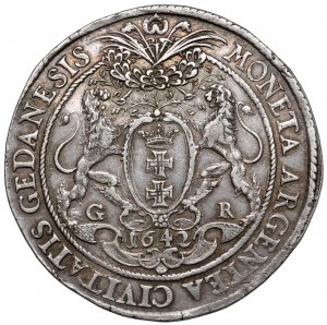 Władysław IV Waza, Talar Gdańsk 1642 - lwy na siebie - RZADKOŚĆ