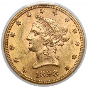 USA, $10 1898 - Freiheitskopf