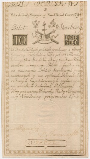 10 złotych 1794 - B - J HONIG [& ZOONEN]
