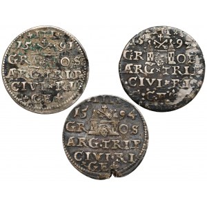 Sigismund III Vasa, Troika Riga 1591, 1592 and 1594 (3pc)