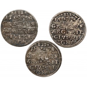 Sigismund III. Vasa, Troikas Riga 1594, 1595 und 1598 (3 Stk.)