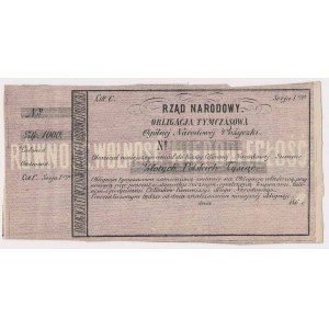 Januaraufstand, provisorische Anleihe 1.000 Zloty 1863