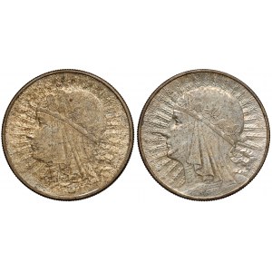 Head of a Woman 10 gold 1932 bz (London) and 1933 (2pc)