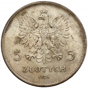 Nike 5 złotych 1928 ze znakiem, Warszawa