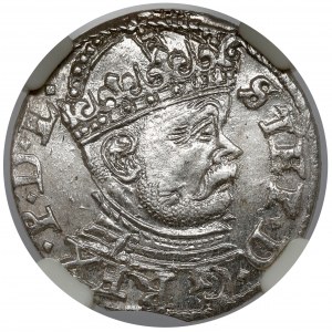 Stefan Batory, Trojak Riga 1586 - großer Kopf