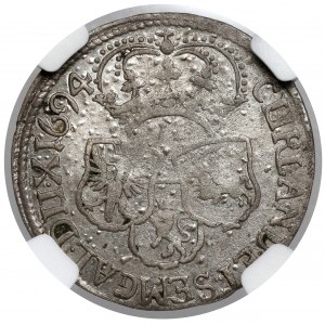 Kurland, Frederick Casimir Kettler, Sixpence 1694 - 3 Schilde - sehr selten