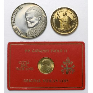 Medale i moneta, Jan Paweł II, zestaw (3szt)