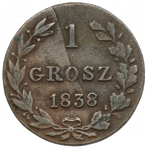 1 Pfennig 1838 MW, Warschau - ohne Mantel