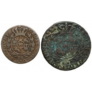 Poniatowski, Penny 1788 and Trojak 1787 from MIEDZI.... (2pcs)