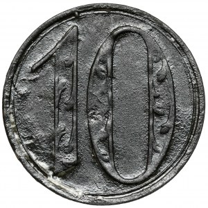 Danzig, 10 fenig 1920 - GROSSE Nummer - Sorte 2.
