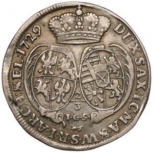 August II. der Starke, Gulden (2/3 Taler) 1729 IGS - selten