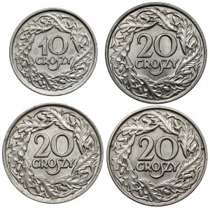 10 i 20 groszy 1923, zestaw (4szt)
