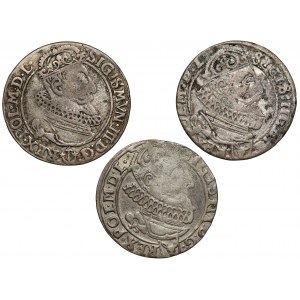 Sigismund III Vasa, Six Pack Cracow 1623 and 1626 (3pcs)