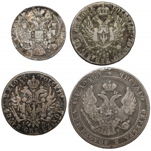 From 20 pennies to 5 zlotys 1816-1842, Warsaw (4pc)
