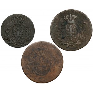 Grand Duchy of Poznań, 1 and 3 pennies 1816-1817 (3pcs)