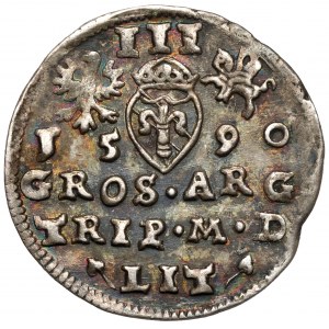 Zygmunt III Waza, Trojak Wilno 1590 - Leliwa