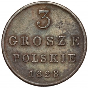 3 Polish pennies 1828 FH