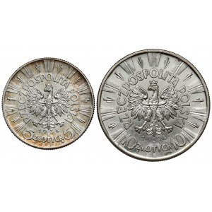Piłsudski 5 i 10 złotych 1938 (2szt)