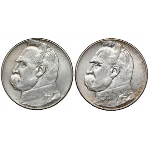 Piłsudski 10 zloty 1934 - Schütze und Beamter (2Stück)