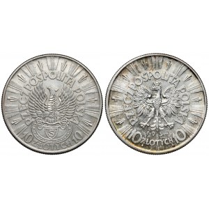 Piłsudski 10 złotych 1934 - Strzelecki i urzędowy (2szt)