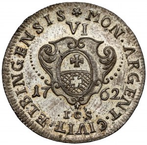 August III Sas, Szóstak Elbląg 1762 ICS - piękny i rzadki