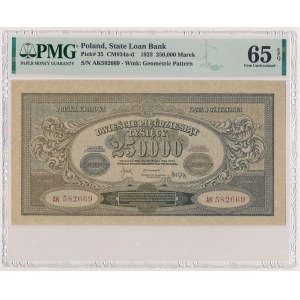 250.000 mkp 1923 - AK - breite Nummerierung