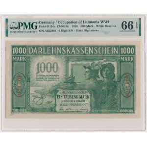 Kaunas, 1,000 marks 1918 - 6-digit numbering