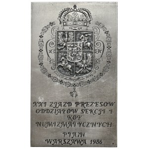 SILVER placard of Ladislaus IV Vasa - 21st PTAiN congress
