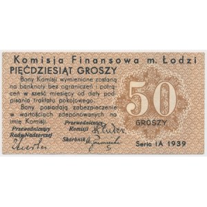 Łódź, Komisja Finansowa 50 groszy 1939 - Seria IA