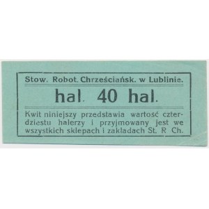 Lublin, Verband christlicher Arbeiter, 40 Heller - leeres Blatt