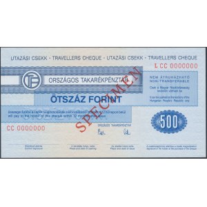 Węgry, Czek podróżniczy SPECIMEN 500 Forint