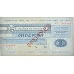 Węgry, Czek podróżniczy SPECIMEN 500 Forint