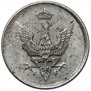 Kingdom of Poland, 1 fenig 1918 stamped as 1917