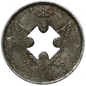 Kingdom of Poland, 10 fenig 1917 - erased - cross perforation