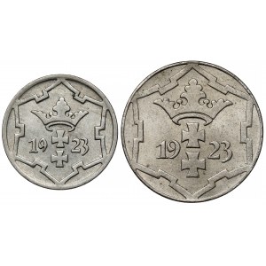 Free City of Danzig, 5 and 10 fenigs 1923 (2pc)