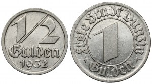 Free City of Danzig, 1/2 and 1 guilder 1932 (2pc)