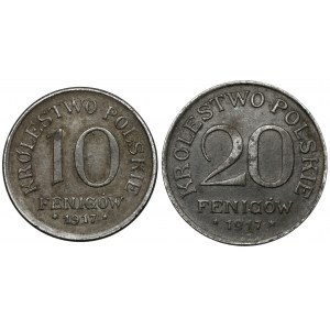 Königreich Polen, 10 und 20 Fenig 1917 (2 Stck.)