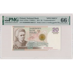 20 złotych 2011 - WZÓR - MS 000000 - M. Skłodowska-Curie