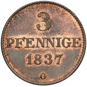 Saxony, Frederick August II, 3 fenigs 1837-G