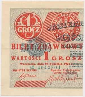 1 grosz 1924 - AX - lewa połowa