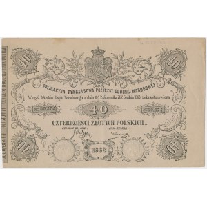 January Uprising, National General Loan, Temporary Bond for 40 zlotys 1863