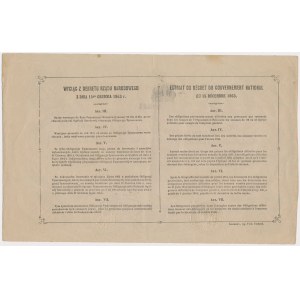 Januaraufstand, Nationale allgemeine Anleihe, provisorische Anleihe für 40 Zloty 1863
