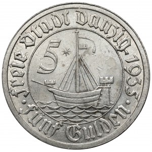 Wolne Miasto Gdańsk, 5 guldenów 1935 Koga