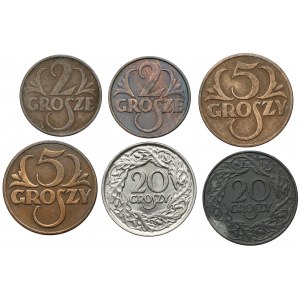 2 - 20 groszy 1923-1936, zestaw (6szt)