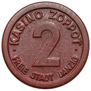 Freie Stadt Danzig, Casino SOPOT (Zoppot) Wertmarke - 2 Gulden