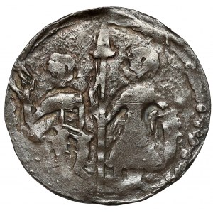 Boleslaw III the Wrymouth, Denarius - Knight and St. Adalbert.