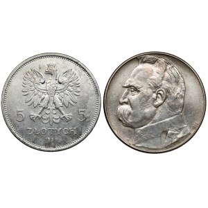 Sztandar i Strzelecki 10 złotych 1930 i 1934 (2szt)